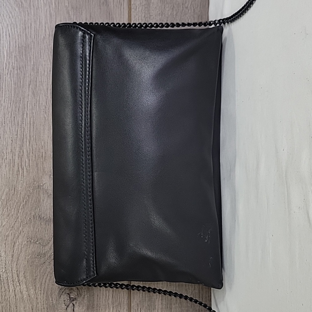 Loeffler Randall Black Leather Envelope Clutch Chain Strap Crossbody Bag - Picture 4 of 11